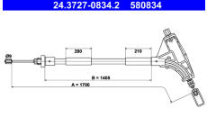 Tažné lanko, parkovací brzda ATE 24.3727-0834.2