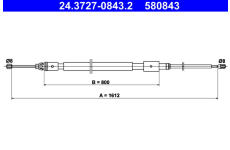 żażné lanko parkovacej brzdy ATE 24.3727-0843.2