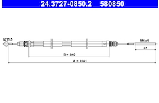 Tažné lanko, parkovací brzda ATE 24.3727-0850.2