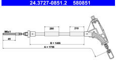 Tažné lanko, parkovací brzda ATE 24.3727-0851.2