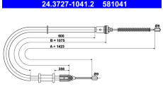 żażné lanko parkovacej brzdy ATE 24.3727-1041.2