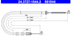 Tažné lanko, parkovací brzda ATE 24.3727-1044.2