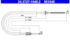 Tažné lanko, parkovací brzda ATE 24.3727-1049.2