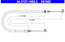 Tažné lanko, parkovací brzda ATE 24.3727-1062.2