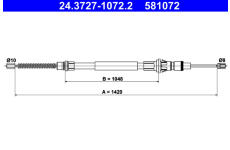żażné lanko parkovacej brzdy ATE 24.3727-1072.2