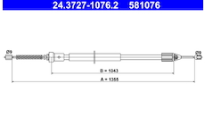 Tažné lanko, parkovací brzda ATE 24.3727-1076.2