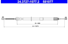 Tažné lanko, parkovací brzda ATE 24.3727-1077.2