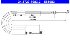 Tažné lanko, parkovací brzda ATE 24.3727-1083.2