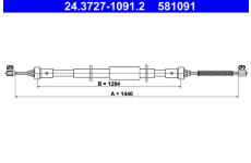 Tažné lanko, parkovací brzda ATE 24.3727-1091.2