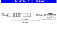 Tažné lanko, parkovací brzda ATE 24.3727-1101.2
