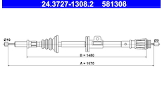 żażné lanko parkovacej brzdy ATE 24.3727-1308.2