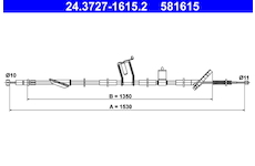 Tažné lanko, parkovací brzda ATE 24.3727-1615.2