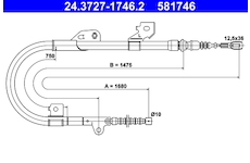 Tažné lanko, parkovací brzda ATE 24.3727-1746.2