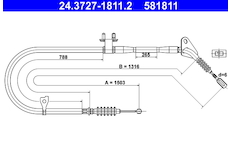 Tažné lanko, parkovací brzda ATE 24.3727-1811.2