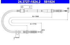 Tažné lanko, parkovací brzda ATE 24.3727-1824.2