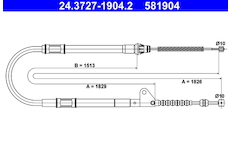 Tažné lanko, parkovací brzda ATE 24.3727-1904.2