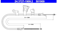 Tažné lanko, parkovací brzda ATE 24.3727-1909.2