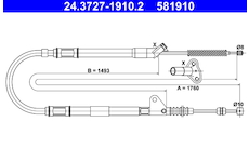 Tažné lanko, parkovací brzda ATE 24.3727-1910.2
