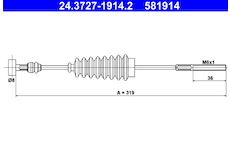 Tažné lanko, parkovací brzda ATE 24.3727-1914.2