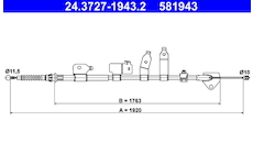 Tažné lanko, parkovací brzda ATE 24.3727-1943.2