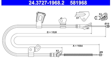 Tažné lanko, parkovací brzda ATE 24.3727-1968.2