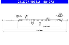 Tažné lanko, parkovací brzda ATE 24.3727-1973.2