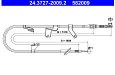 Tažné lanko, parkovací brzda ATE 24.3727-2009.2