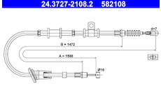 Tažné lanko, parkovací brzda ATE 24.3727-2108.2