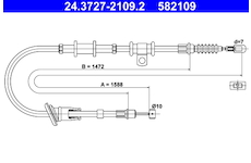 Tažné lanko, parkovací brzda ATE 24.3727-2109.2