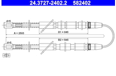 Tažné lanko, parkovací brzda ATE 24.3727-2402.2