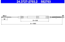 Tažné lanko, parkovací brzda ATE 24.3727-2703.2