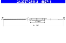 żażné lanko parkovacej brzdy ATE 24.3727-2711.2