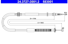 Tažné lanko, parkovací brzda ATE 24.3727-3001.2