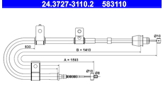 Tažné lanko, parkovací brzda ATE 24.3727-3110.2