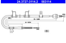 Tažné lanko, parkovací brzda ATE 24.3727-3114.2