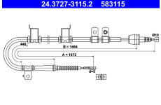 Tažné lanko, parkovací brzda ATE 24.3727-3115.2