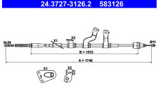 żażné lanko parkovacej brzdy ATE 24.3727-3126.2