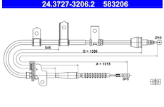 Tažné lanko, parkovací brzda ATE 24.3727-3206.2