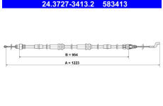 Tažné lanko, parkovací brzda ATE 24.3727-3413.2