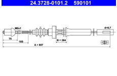 Tažné lanko, ovládání spojky ATE 24.3728-0101.2