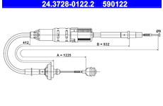 Tažné lanko, ovládání spojky ATE 24.3728-0122.2