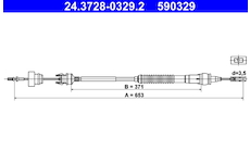 Tažné lanko, ovládání spojky ATE 24.3728-0329.2