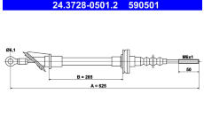 Tažné lanko, ovládání spojky ATE 24.3728-0501.2