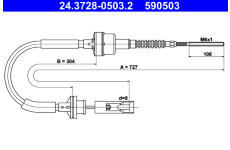 Tažné lanko, ovládání spojky ATE 24.3728-0503.2