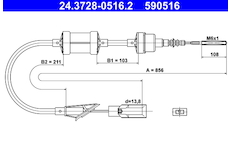 Tažné lanko, ovládání spojky ATE 24.3728-0516.2