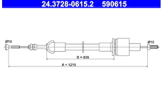 Tažné lanko, ovládání spojky ATE 24.3728-0615.2