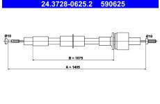 Tažné lanko, ovládání spojky ATE 24.3728-0625.2