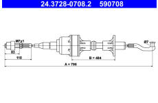 Tažné lanko, ovládání spojky ATE 24.3728-0708.2