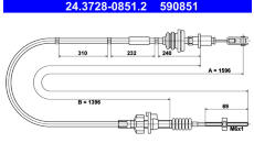 Tažné lanko, ovládání spojky ATE 24.3728-0851.2