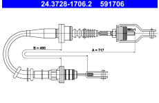 Tažné lanko, ovládání spojky ATE 24.3728-1706.2